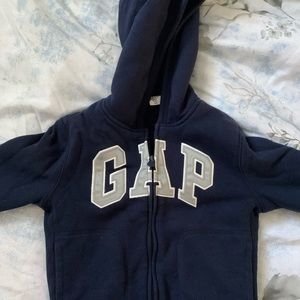Kids Navy blue gap zipper up Sherpa lined hoodie 5T